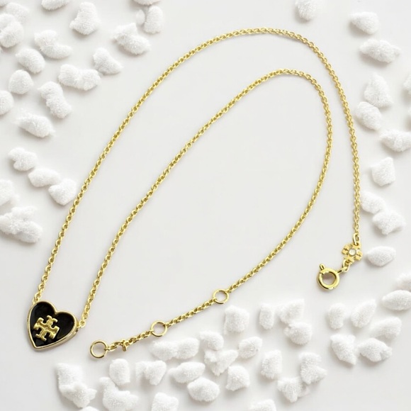 Tory Burch KIRA ENAMEL HEART PENDANT NECKLACE - Picture 2 of 7